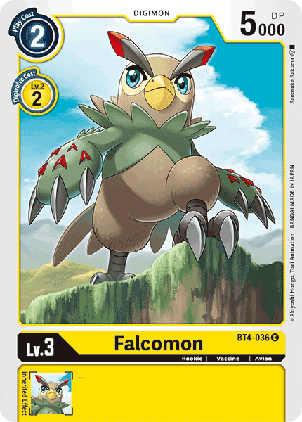 Falcomon BT4-036 C Great Legend Digimon TCG - guardiangamingtcgs