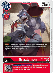 Grizzlymon BT11-010 C Dimensional Phase Digimon TCG - guardiangamingtcgs