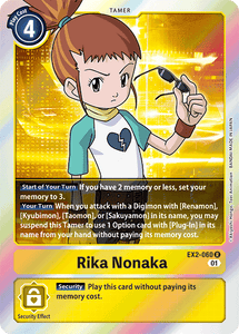 Foil Rika Nonaka EX2-060 R Digital Hazard Digimon TCG - guardiangamingtcgs