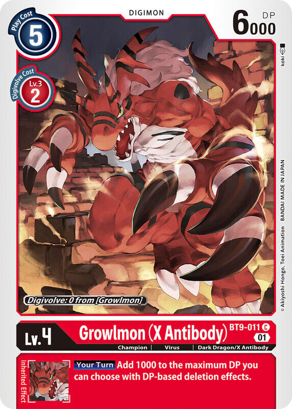 Growlmon (X Antibody) BT9-011 C X Record Digimon TCG - guardiangamingtcgs