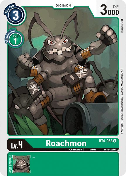 Roachmon BT4-053 U Great Legend Digimon TCG - guardiangamingtcgs