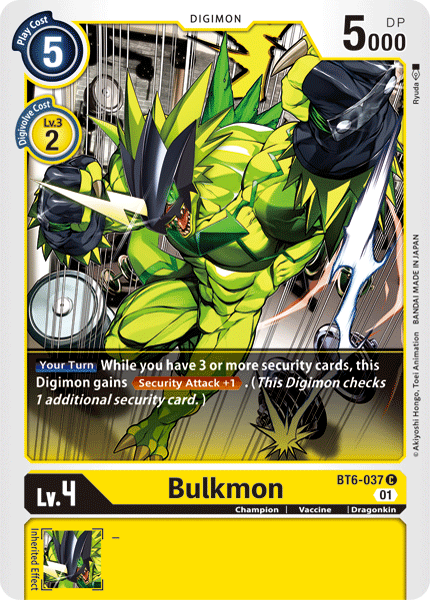 Bulkmon BT6-037 C Double Diamond Digimon TCG - guardiangamingtcgs