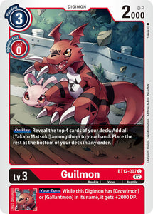 Guilmon BT12-007 C Across Time Digimon TCG - guardiangamingtcgs