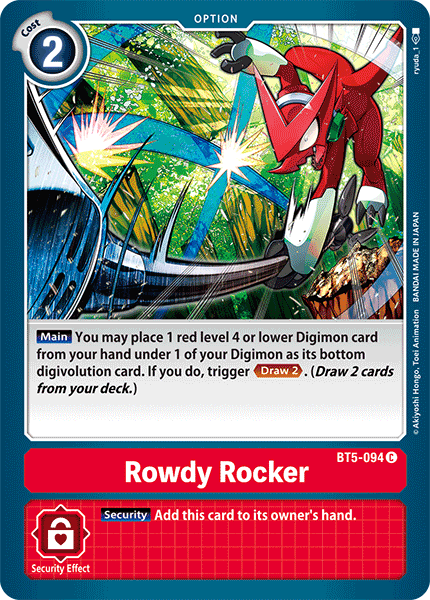 Rowdy Rocker BT5-094 C Battle of Omni Digimon TCG - guardiangamingtcgs