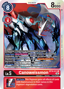 Foil Canoweissmon BT10-011 R Xros Encounter Digimon TCG - guardiangamingtcgs