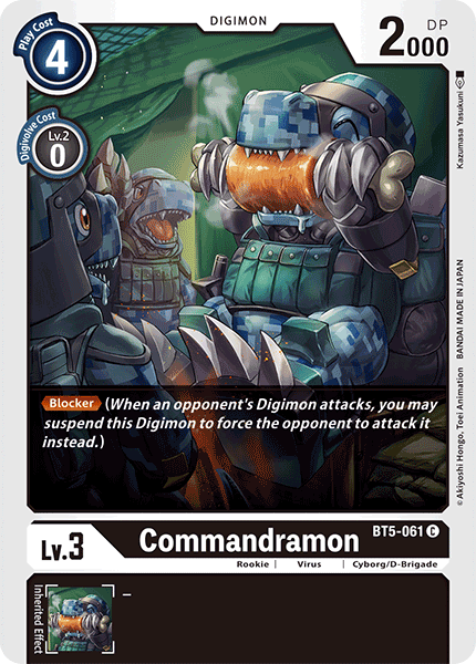 Commandramon BT5-061 C Battle of Omni Digimon TCG - guardiangamingtcgs