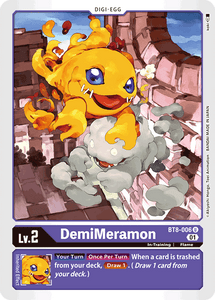 DemiMeramon BT8-006 U New Awakening Digimon TCG - guardiangamingtcgs