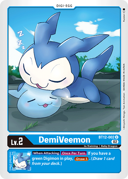 DemiVeemon BT12-002 U Across Time Digimon TCG - guardiangamingtcgs