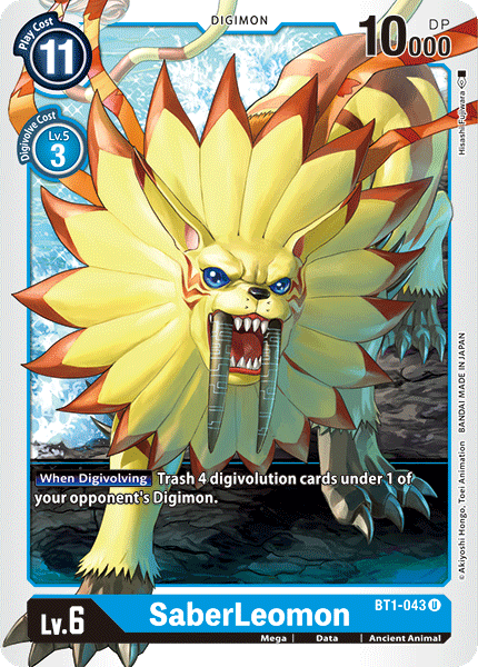 SaberLeomon BT1-043 U Release Special Booster Digimon TCG - guardiangamingtcgs