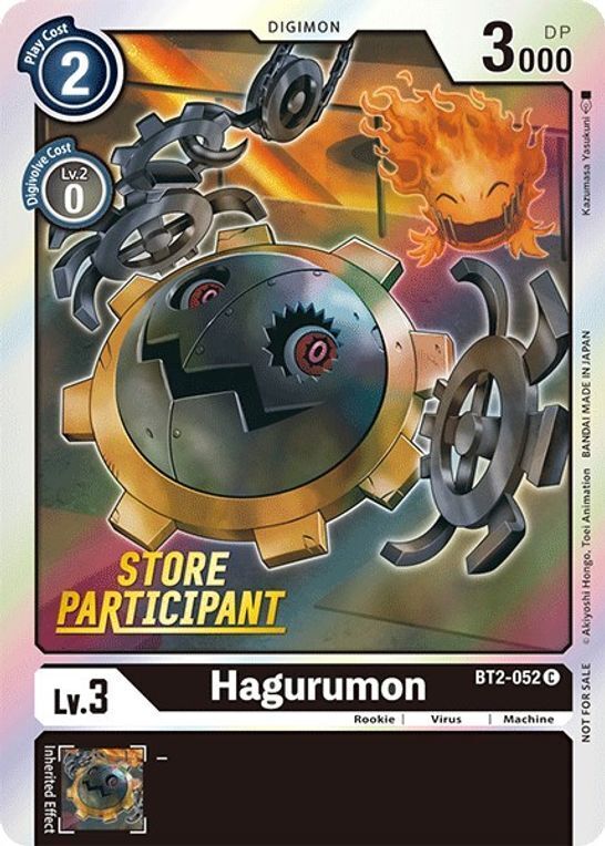 Foil Hagurumon - BT2-052 (Store Participant) C Release Special Booster Digimon TCG - guardiangamingtcgs
