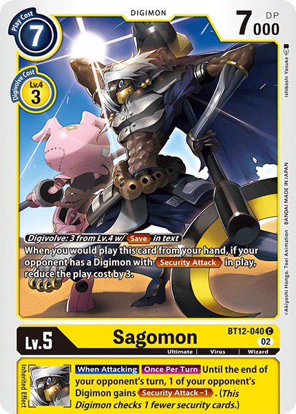 Sagomon BT12-040 C Across Time Digimon TCG - guardiangamingtcgs