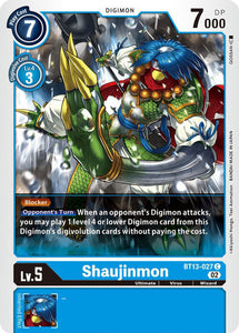 Shaujinmon BT13-027 C Versus Royal Knights Digimon TCG - guardiangamingtcgs