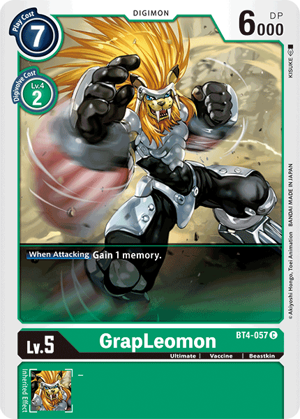 GrapLeomon BT4-057 C Great Legend Digimon TCG - guardiangamingtcgs