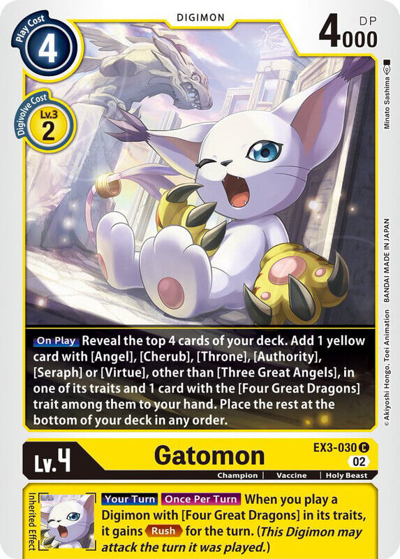 Gatomon EX3-030 C Draconic Roar Digimon TCG - guardiangamingtcgs