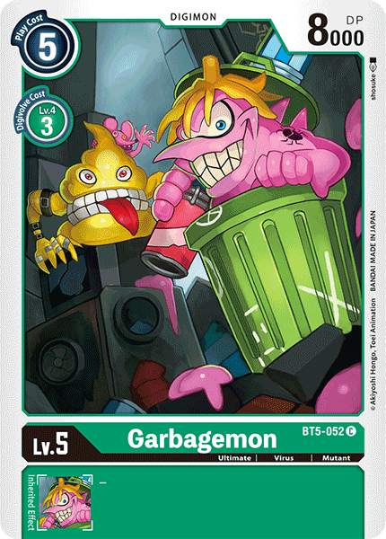 Garbagemon BT5-052 C Battle of Omni Digimon TCG - guardiangamingtcgs