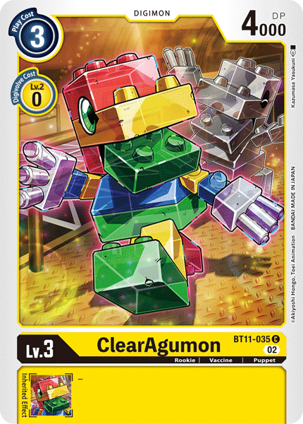 Foil ClearAgumon BT11-035 C Dimensional Phase Digimon TCG - guardiangamingtcgs