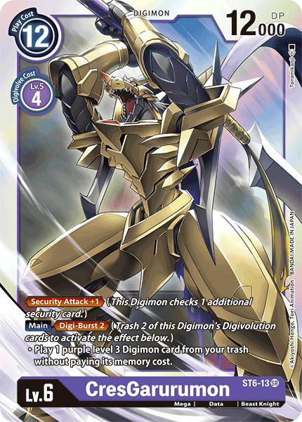 Foil CresGarurumon ST6-13 SR Starter Deck 06: Venomous Violet Digimon TCG - guardiangamingtcgs