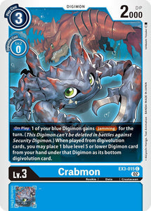 Crabmon EX3-015 C Draconic Roar Digimon TCG - guardiangamingtcgs