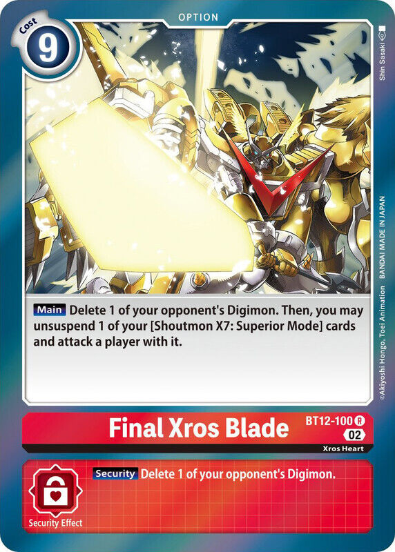 Foil Final Xros Blade BT12-100 R Across Time Digimon TCG - guardiangamingtcgs