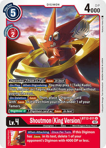 Shoutmon (King Version) BT12-011 U Across Time Digimon TCG - guardiangamingtcgs