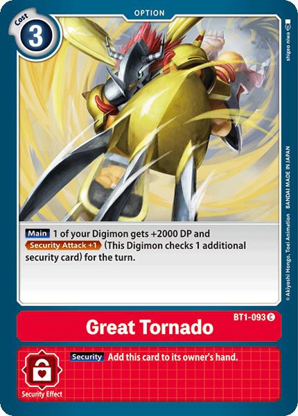Great Tornado BT1-093 C Release Special Booster Digimon TCG - guardiangamingtcgs
