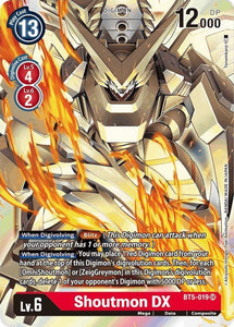 Foil Shoutmon DX BT5-019 SR Battle of Omni Digimon TCG - guardiangamingtcgs