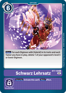 Schwarz Lehrsatz BT7-108 C Next Adventure Digimon TCG - guardiangamingtcgs