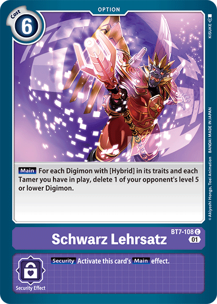 Schwarz Lehrsatz BT7-108 C Next Adventure Digimon TCG - guardiangamingtcgs