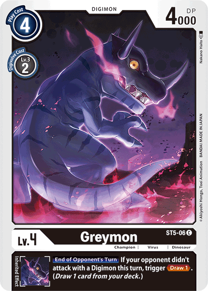 Greymon ST5-06 C Starter Deck 05: Machine Black Digimon TCG - guardiangamingtcgs