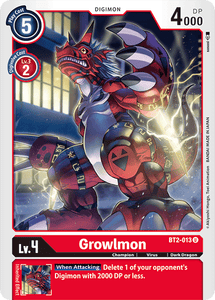 Growlmon BT2-013 U Release Special Booster Digimon TCG - guardiangamingtcgs