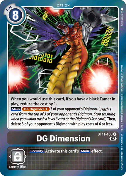 Foil DG Dimension BT11-108 R Dimensional Phase Digimon TCG - guardiangamingtcgs