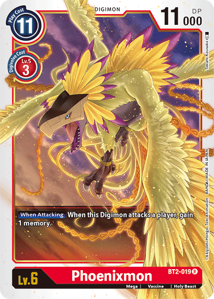 Phoenixmon BT2-019 R Release Special Booster Digimon TCG - guardiangamingtcgs