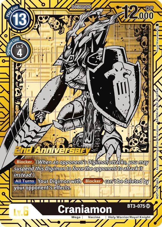 Foil Craniamon (2nd Anniversary Card Set) BT3-075 SR Release Special Booster Digimon TCG - guardiangamingtcgs