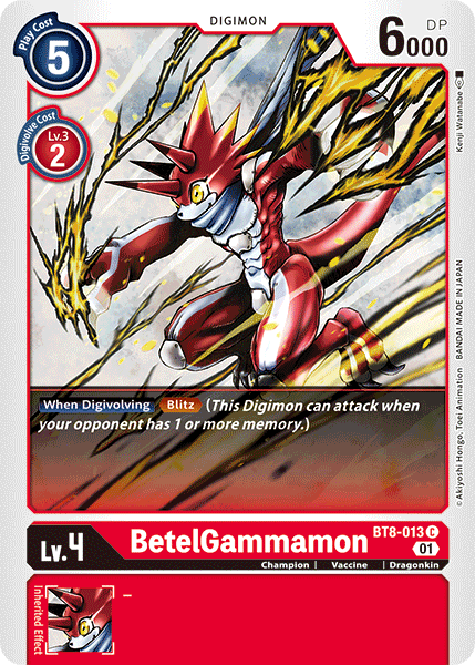 BetelGammamon BT8-013 C New Awakening Digimon TCG - guardiangamingtcgs