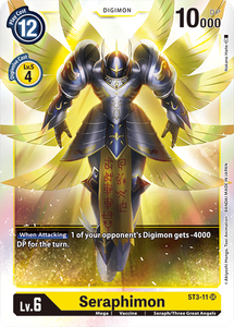 Foil Seraphimon ST3-11 SR Starter Deck 03: Heaven's Yellow Digimon TCG - guardiangamingtcgs