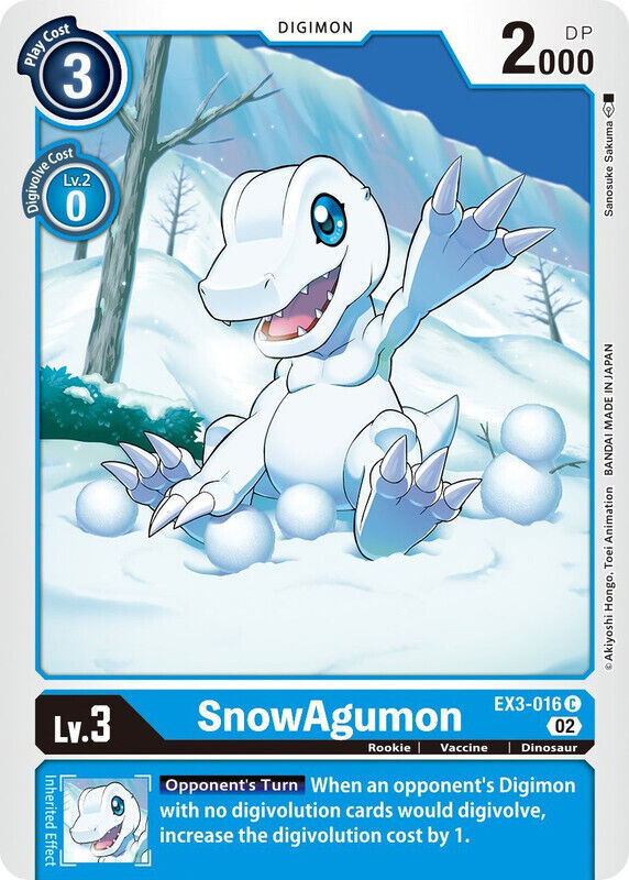 SnowAgumon EX3-016 C Draconic Roar Digimon TCG - guardiangamingtcgs