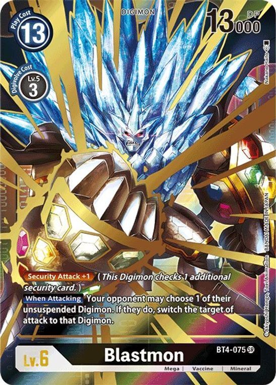 Foil Blastmon (Alternate Art) BT4-075 SR Great Legend Digimon TCG - guardiangamingtcgs