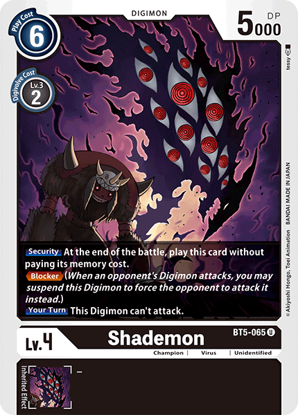 Shademon BT5-065 U Battle of Omni Digimon TCG - guardiangamingtcgs