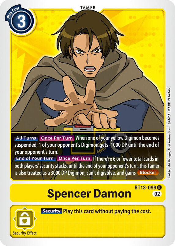 Spencer Damon BT13-099 U Versus Royal Knights Digimon TCG - guardiangamingtcgs