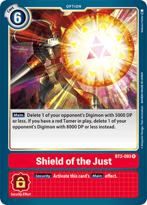 Shield of the Just BT2-093 R Release Special Booster Digimon TCG - guardiangamingtcgs