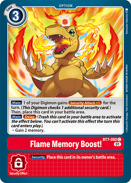 Flame Memory Boost! BT7-092 C Next Adventure Digimon TCG - guardiangamingtcgs