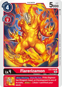 Flarerizamon EX3-006 C Draconic Roar Digimon TCG - guardiangamingtcgs