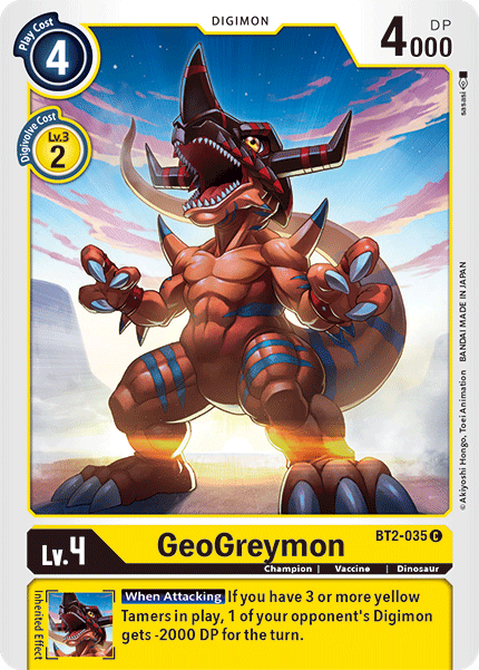 GeoGreymon BT2-035 C Release Special Booster Digimon TCG - guardiangamingtcgs