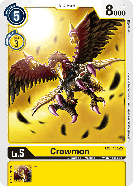 Crowmon BT4-043 U Great Legend Digimon TCG - guardiangamingtcgs