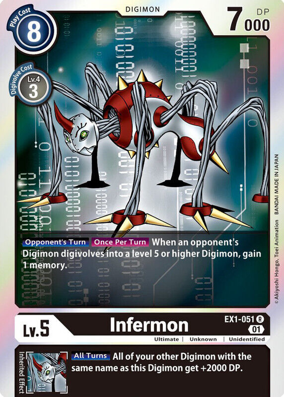 Foil Infermon EX1-051 R Classic Collection Digimon TCG - guardiangamingtcgs