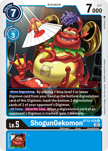 ShogunGekomon BT12-026 U Across Time Digimon TCG - guardiangamingtcgs