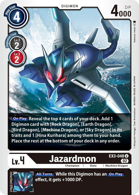 Jazardmon EX3-048 U Draconic Roar Digimon TCG - guardiangamingtcgs