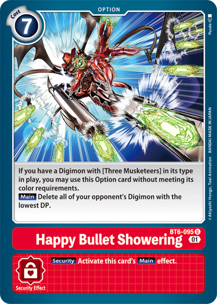 Happy Bullet Showering BT6-095 U Double Diamond Digimon TCG - guardiangamingtcgs