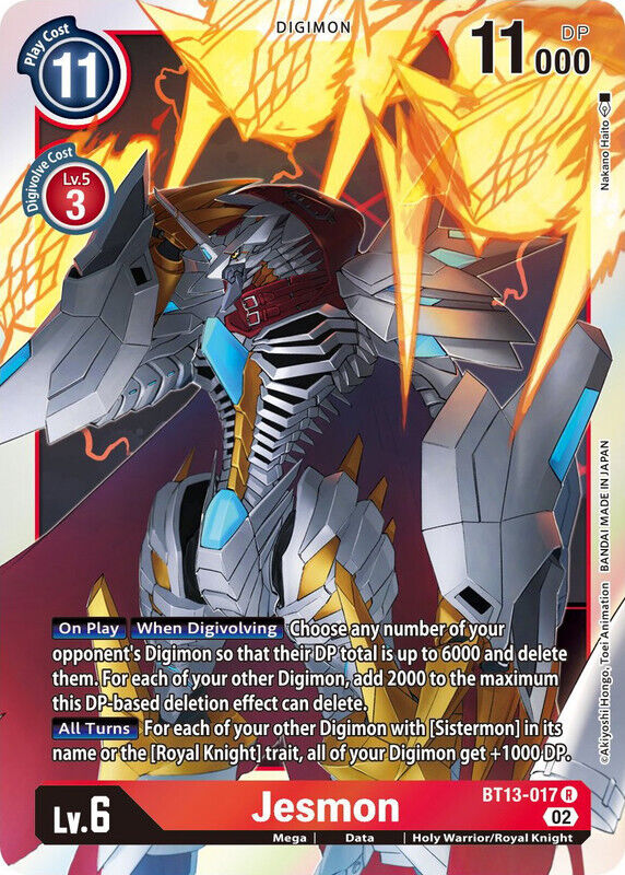 Foil Jesmon BT13-017 R Versus Royal Knights Digimon TCG - guardiangamingtcgs