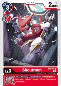 Shoutmon BT6-008 C Double Diamond Digimon TCG - guardiangamingtcgs